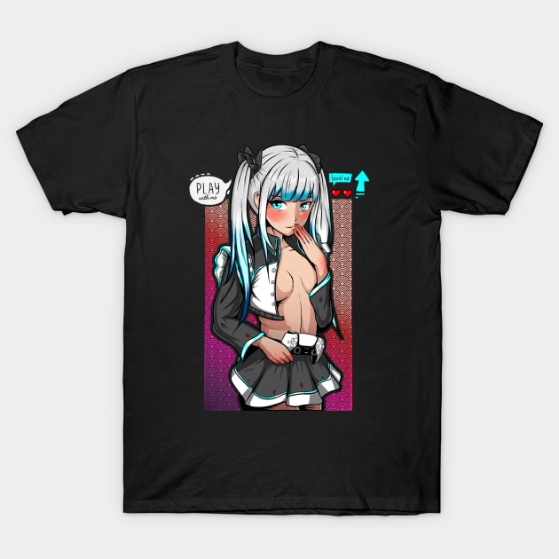 Gaming Girl Waifu T-Shirt by Meca-artwork